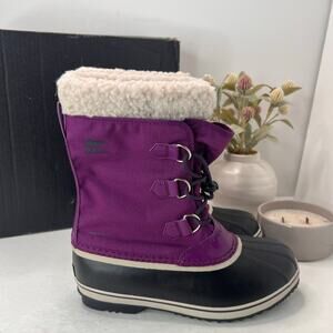 Sorel Yoot Pac Nylon Boot Waterproof Wild Iris/Dark Plum Kids 7 NWB